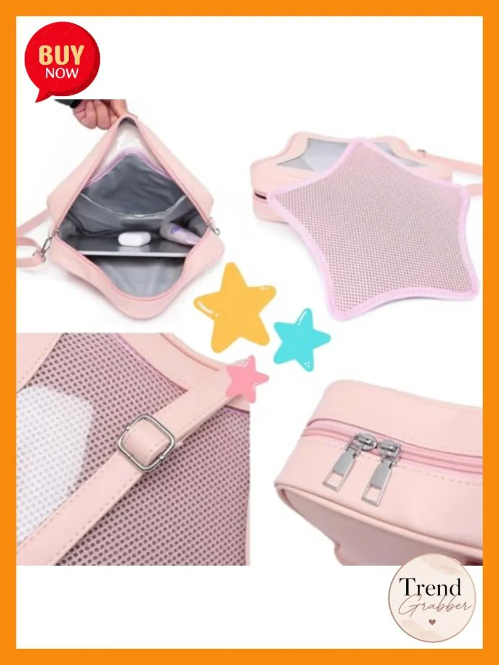 Kawaii Star-Shaped Backpack - Large Capacity, Waterproof Lightweight Crossbody